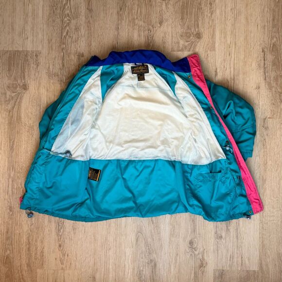 Eddie Bauer Gore-Tex Teal Jacket Vintage 90s Outdoor Shell Size M Seattle USA - Picture 4 of 8